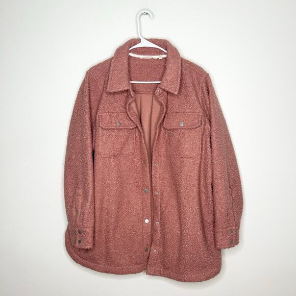 Soft Surroundings Pink Sherpa Shacket - Picture 1 of 5